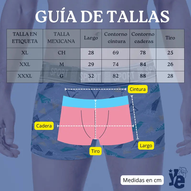 Boxer para Caballero Ropa Interior Hombre Diseño Surtido Cómodo y Funcional Estilo Básico y Esencial Ye Store