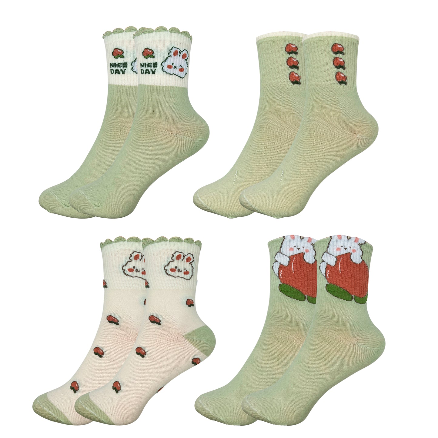 Calceta tobillera con dibujo Para Dama paquete 12 pares Mayoreo