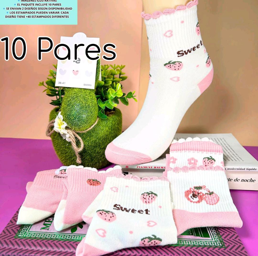 Calcetas Para Dama Paquete de 10 o 20 Pares Ye Store Paquete de Mayoreo