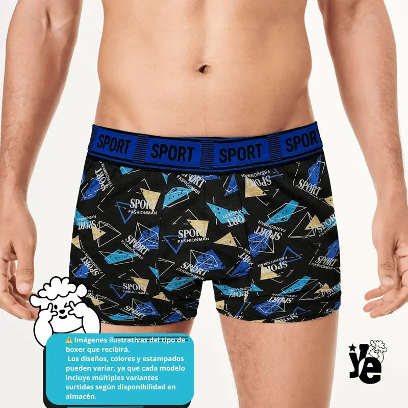 Boxer para Caballero Ropa Interior Hombre Diseño Surtido con Estampado Variado Ye Store