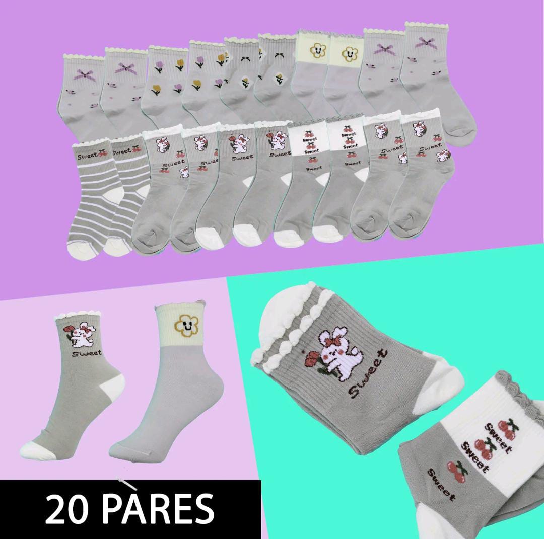 Calcetas Para Dama Paquete de 10 o 20 Pares Ye Store Paquete de Mayoreo