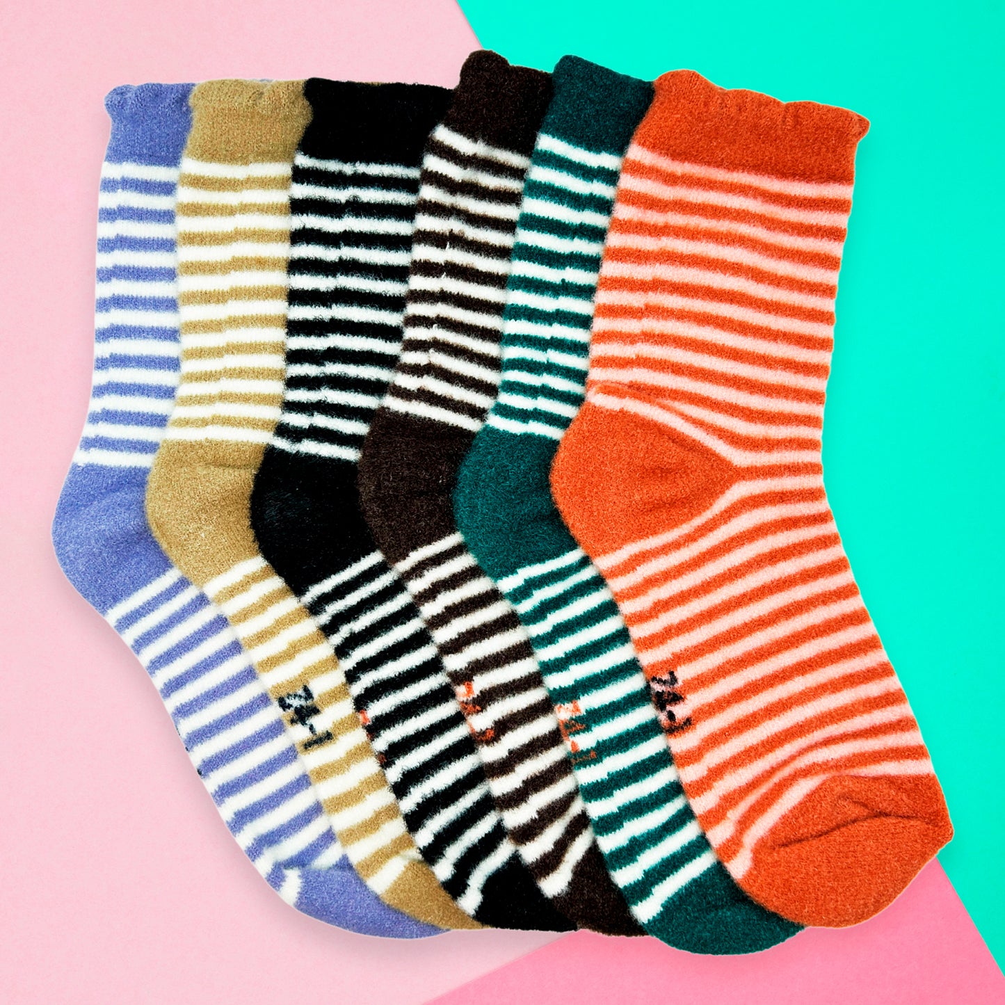 Paquete de 12 pares de Calcetas Afelpadas para Dama Cálidas Suaves y Cómodas Diseño Variado Ye Store