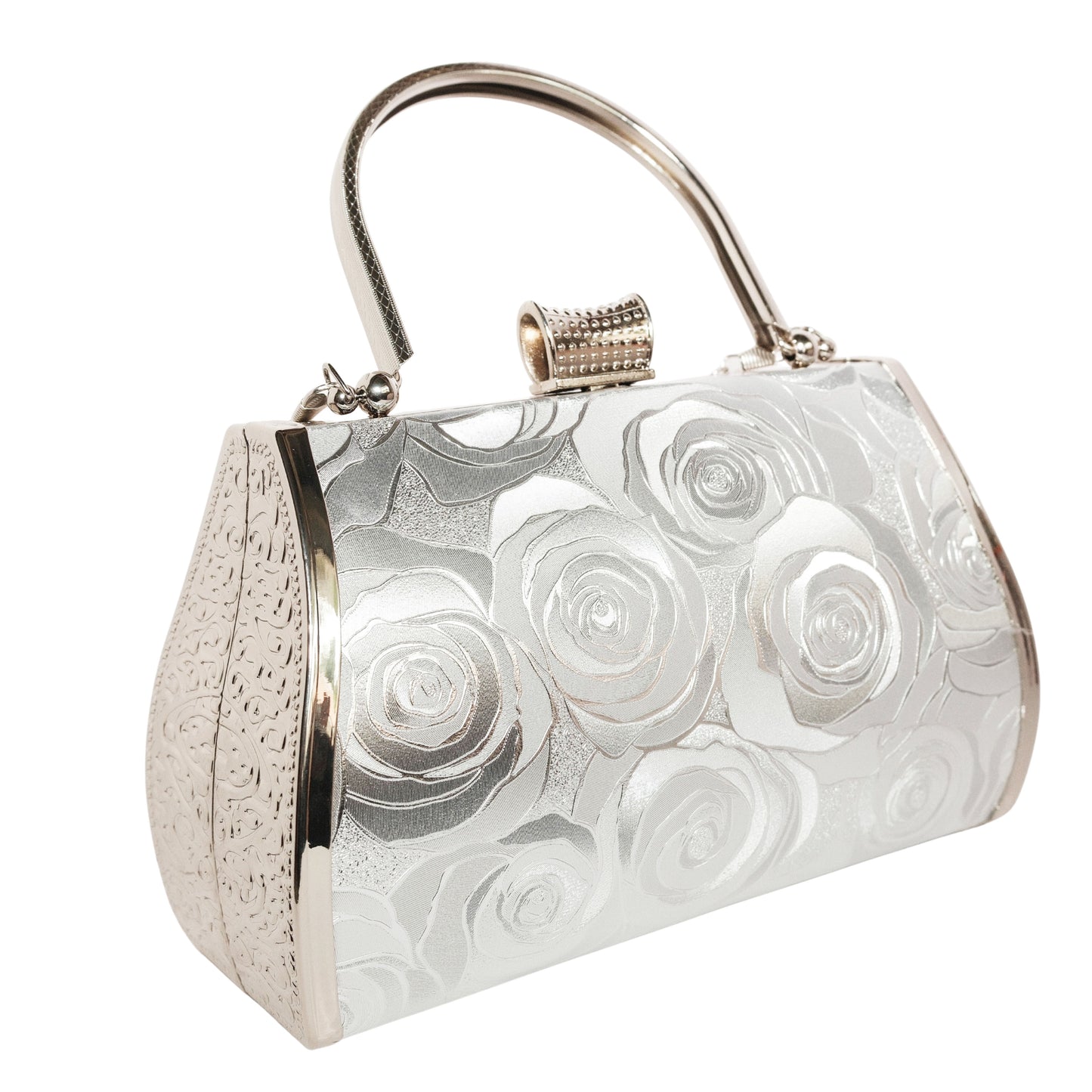 Bolso Rígido para Dama 1 Pieza con Decoración de Brillantes y Rosas Elegantes en Rojo y Dorado Ye Store