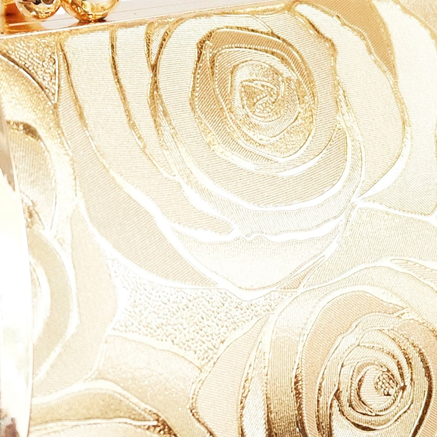 Bolso Rígido para Dama 1 Pieza con Decoración de Brillantes y Rosas Elegantes en Plata y Dorado Ye Store