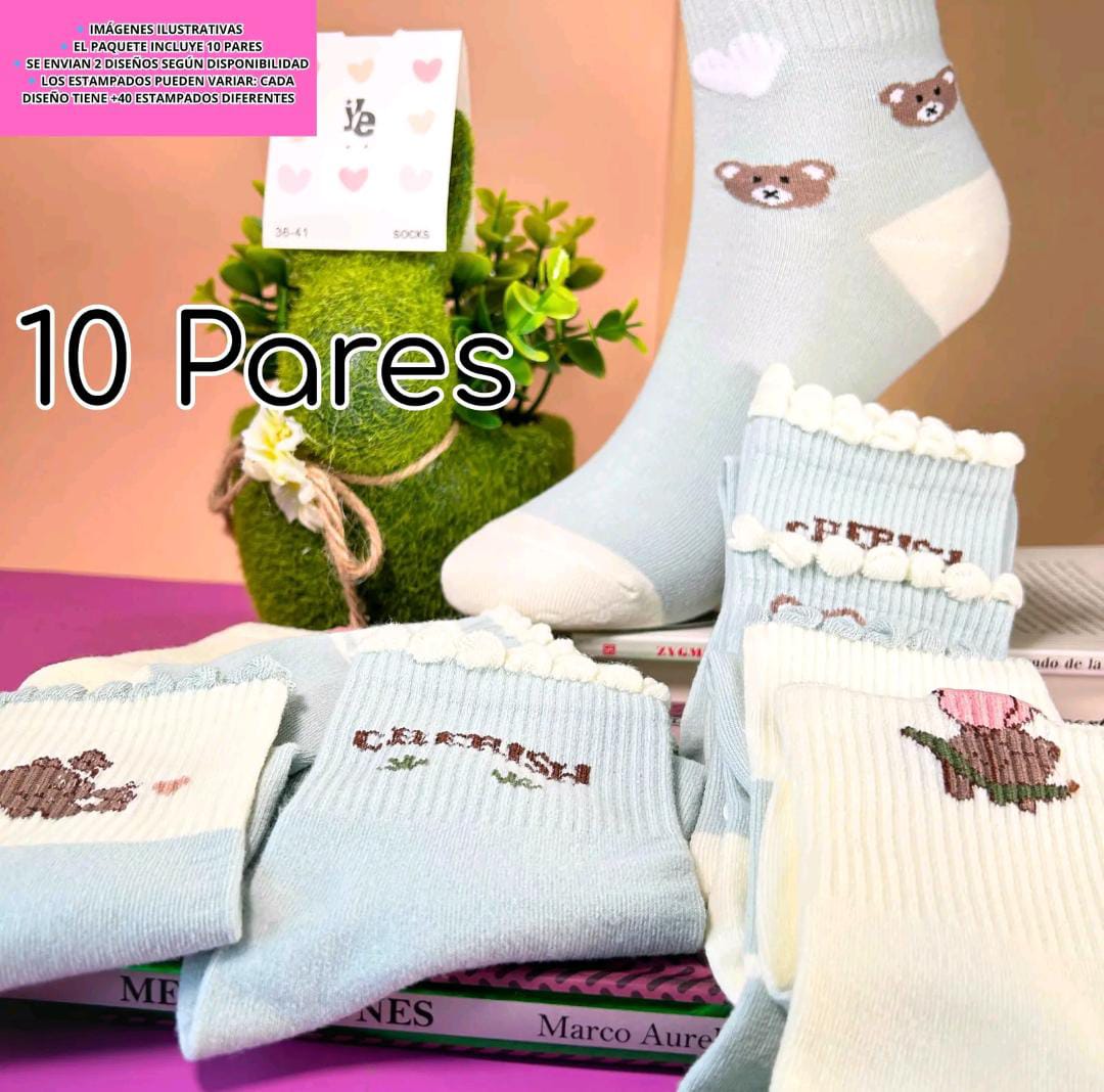 Calcetas Para Dama Paquete de 10 o 20 Pares Ye Store Paquete de Mayoreo