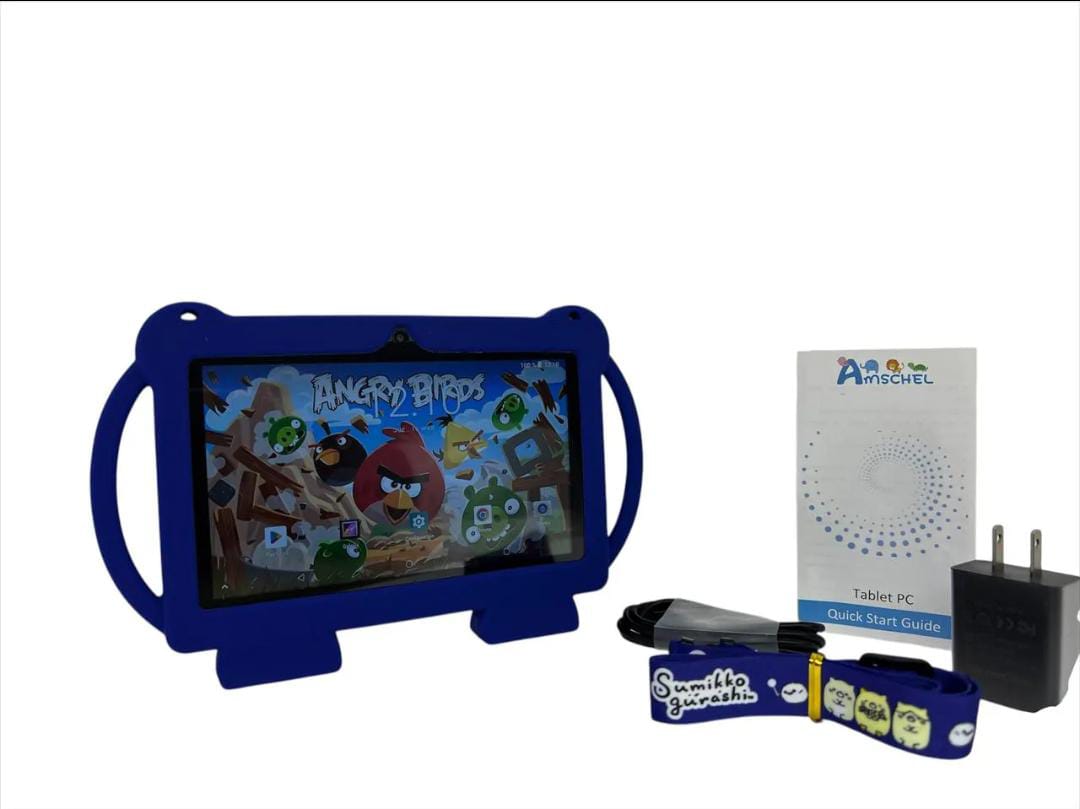 Tablet para Niños Amschel – Pantalla Táctil, WiFi y Funda con Diseño Divertido Antigolpes