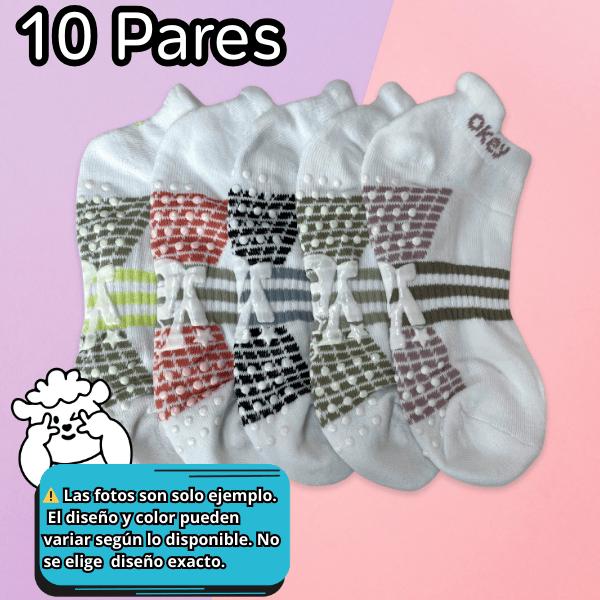 Calcetines Unisex Antideslizantes Paquete de 10 Pares Cómodos Algodón para Yoga y Pilates Ye Store