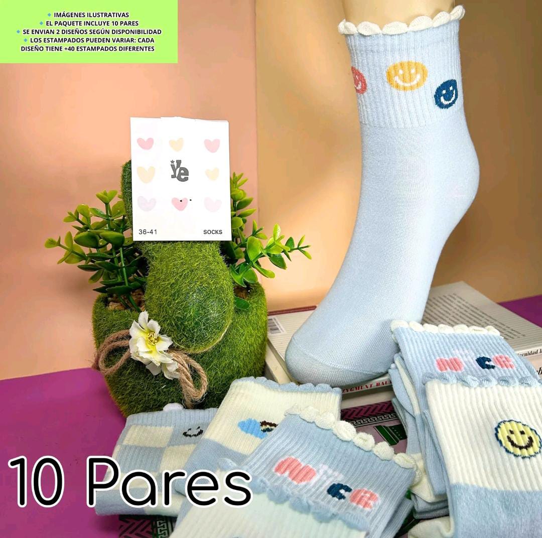 Calcetas Para Dama Paquete de 10 o 20 Pares Ye Store Paquete de Mayoreo