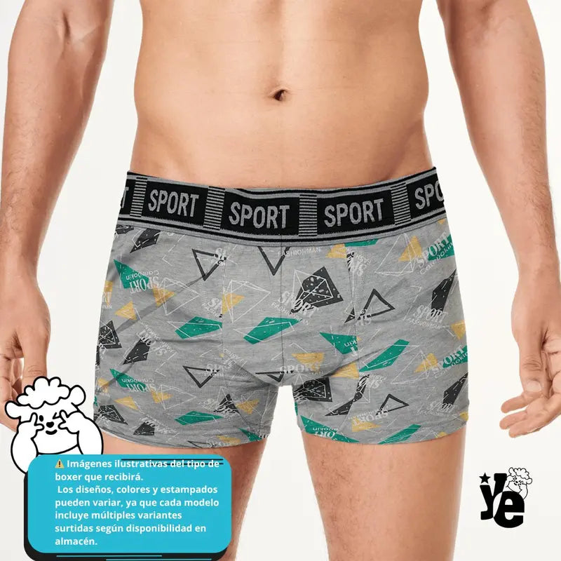 Boxer para Caballero Ropa Interior Hombre Diseño Surtido con Estampado Variado Ye Store