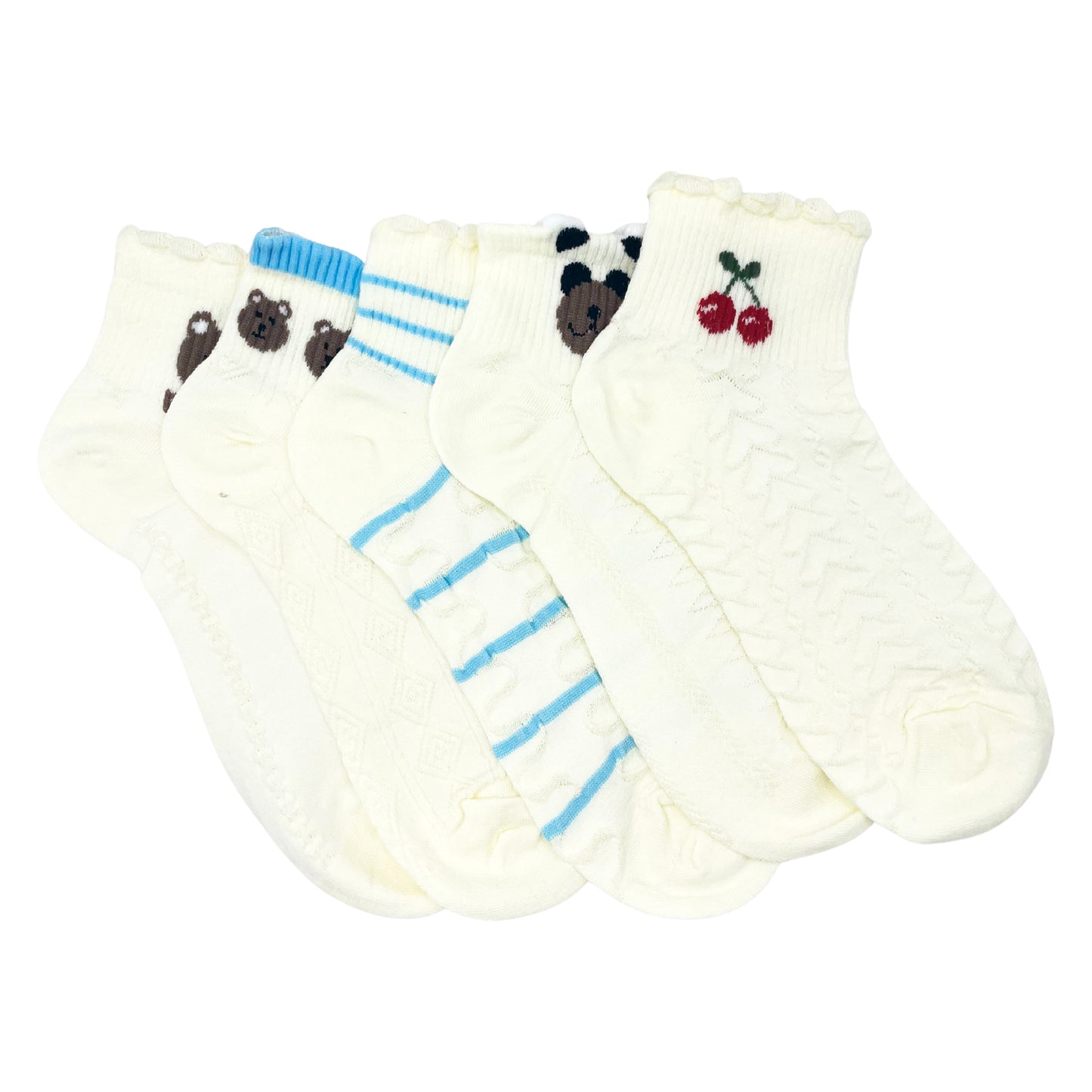 Calceta Tobillera Para Dama Paquete 10 Pares Cómodos Algodón Lindos Suaves Estampado Ye Store