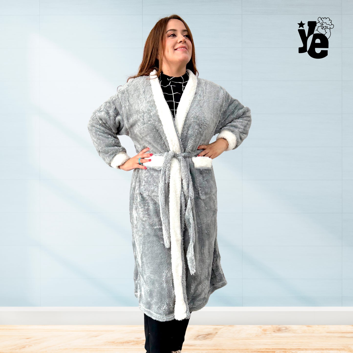 Bata larga de invierno para dormir 1 Pieza Para Dama Cómoda Suave Calientita Ye Store
