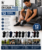 Calcetas Tobilleras Hombre 12 Pares Deportivas Transpirables Cómodas Casual Sports HC-58 YE STORE