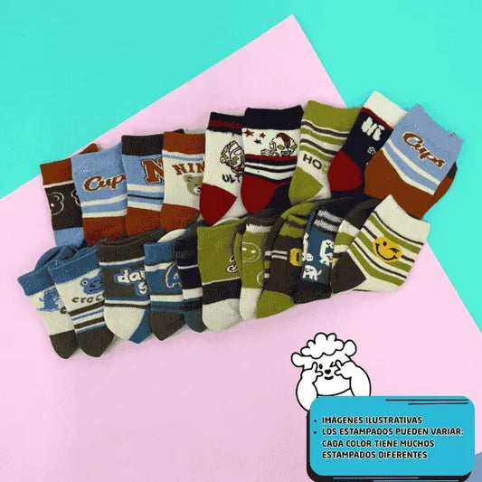 Paquete de 10 Calcetines Infantiles Coloridos para Niños O Niñas Ye Store
