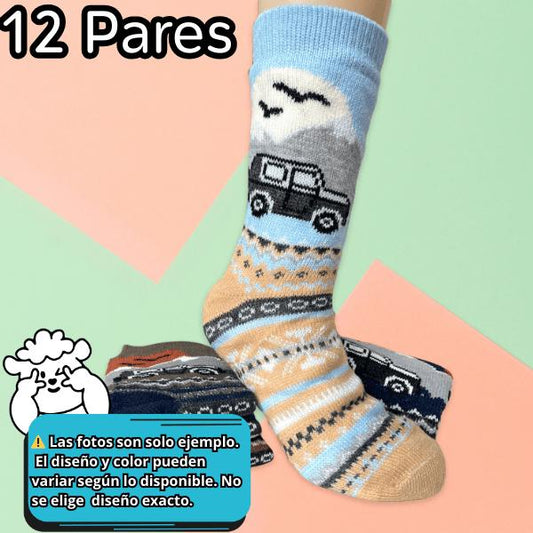 Calcetas Largas para Caballero Paquete de 12 Pares Forro Polar Antideslizantes Ye Store