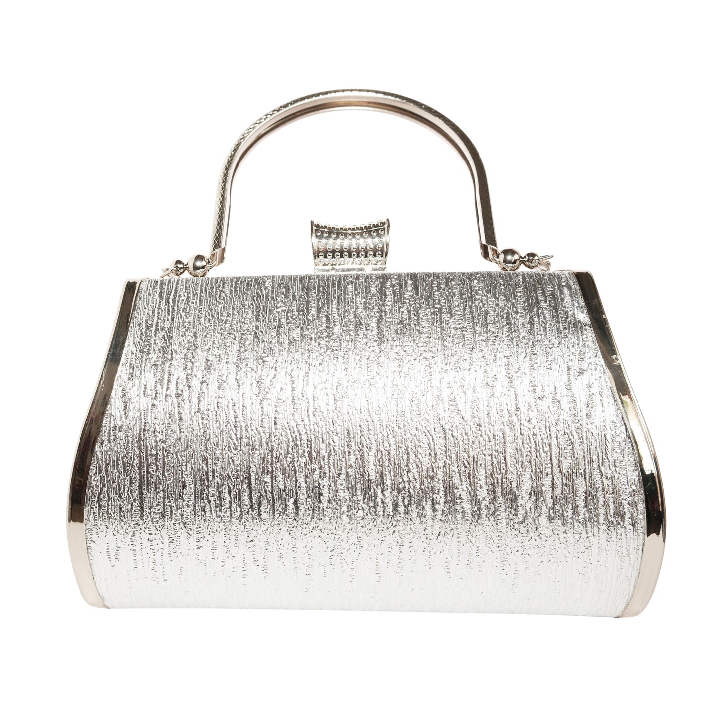 Bolso Rígido para Dama 1 Pieza con Decoración de Brillantes y Rosas Elegantes en Plata Ye Store