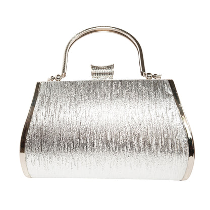 Bolso Rígido para Dama 1 Pieza con Decoración de Brillantes y Rosas Elegantes en Plata Ye Store