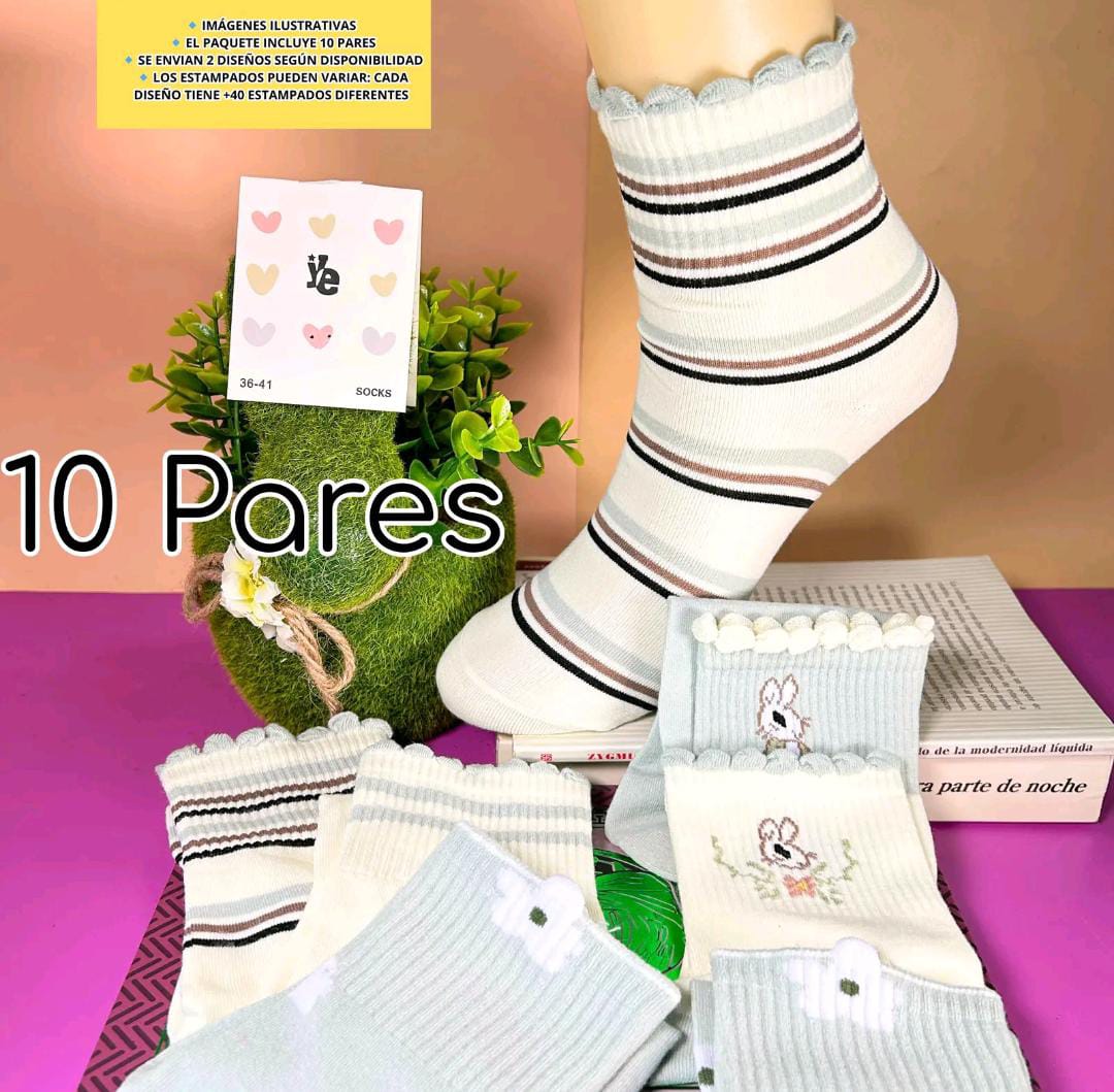 Calcetas Para Dama Paquete de 10 o 20 Pares Ye Store Paquete de Mayoreo