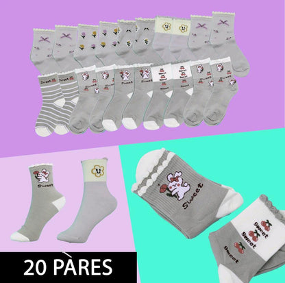 Calcetas Para Dama Paquete de 10 o 20 Pares Ye Store Paquete de Mayoreo