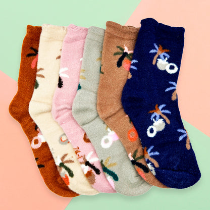 Paquete de 12 pares de Calcetas Afelpadas para Dama Cálidas Suaves y Cómodas Diseño Variado Ye Store