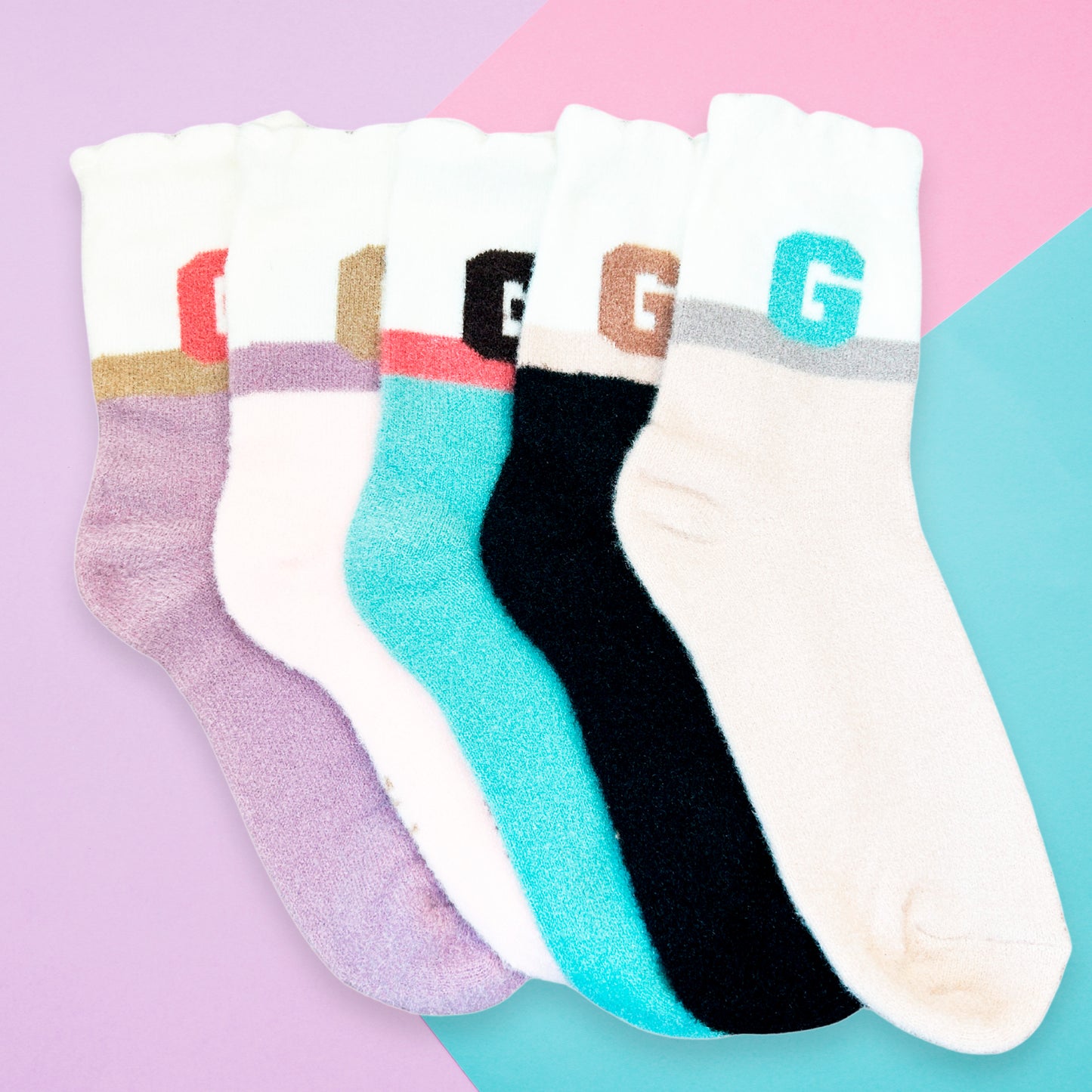 Paquete de 12 pares de Calcetas Afelpadas para Dama Cálidas Suaves y Cómodas Diseño Variado Ye Store