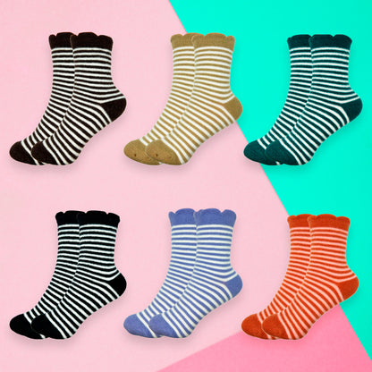 Paquete de 12 pares de Calcetas Afelpadas para Dama Cálidas Suaves y Cómodas Diseño Variado Ye Store