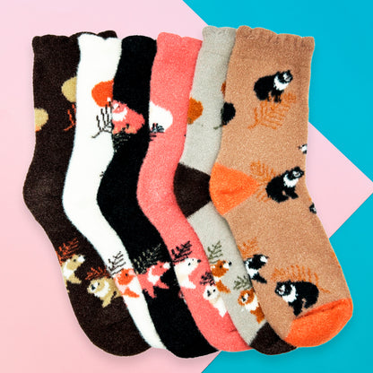 Paquete de 12 pares de Calcetas Afelpadas para Dama Cálidas Suaves y Cómodas Diseño Variado Ye Store