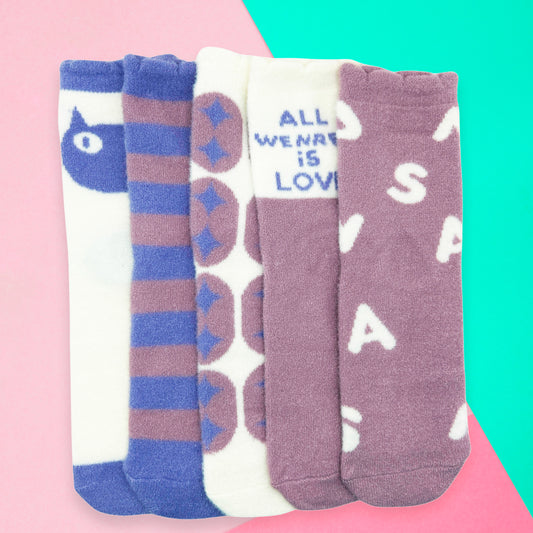 Calceta Afelpada De Invierno Para Dama Paquete De 12 Pares Confección Suave Talla Única Calidad Acogedora Estilo Versátil Diseños Variados Ye Store