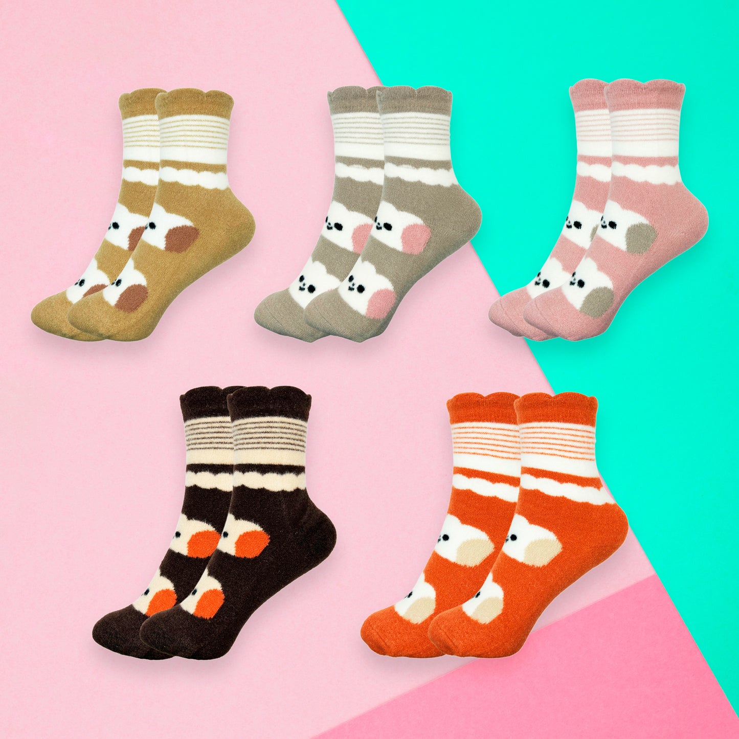 Calceta Afelpada De Invierno Para Dama Paquete De 12 Pares Confección Suave Talla Única Calidad Acogedora Estilo Versátil Diseños Variados Ye Store