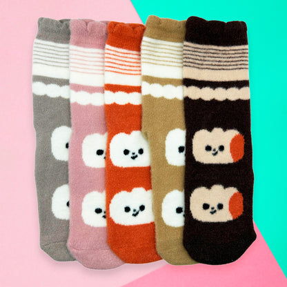 Calceta Afelpada De Invierno Para Dama Paquete De 12 Pares Confección Suave Talla Única Calidad Acogedora Estilo Versátil Diseños Variados Ye Store