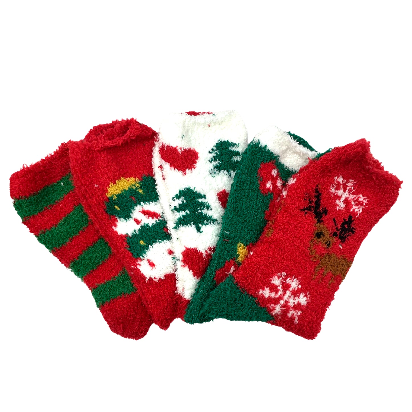 Calceta afelpada navideña Unisex Paquete de 6 a 12 pares Ye Store
