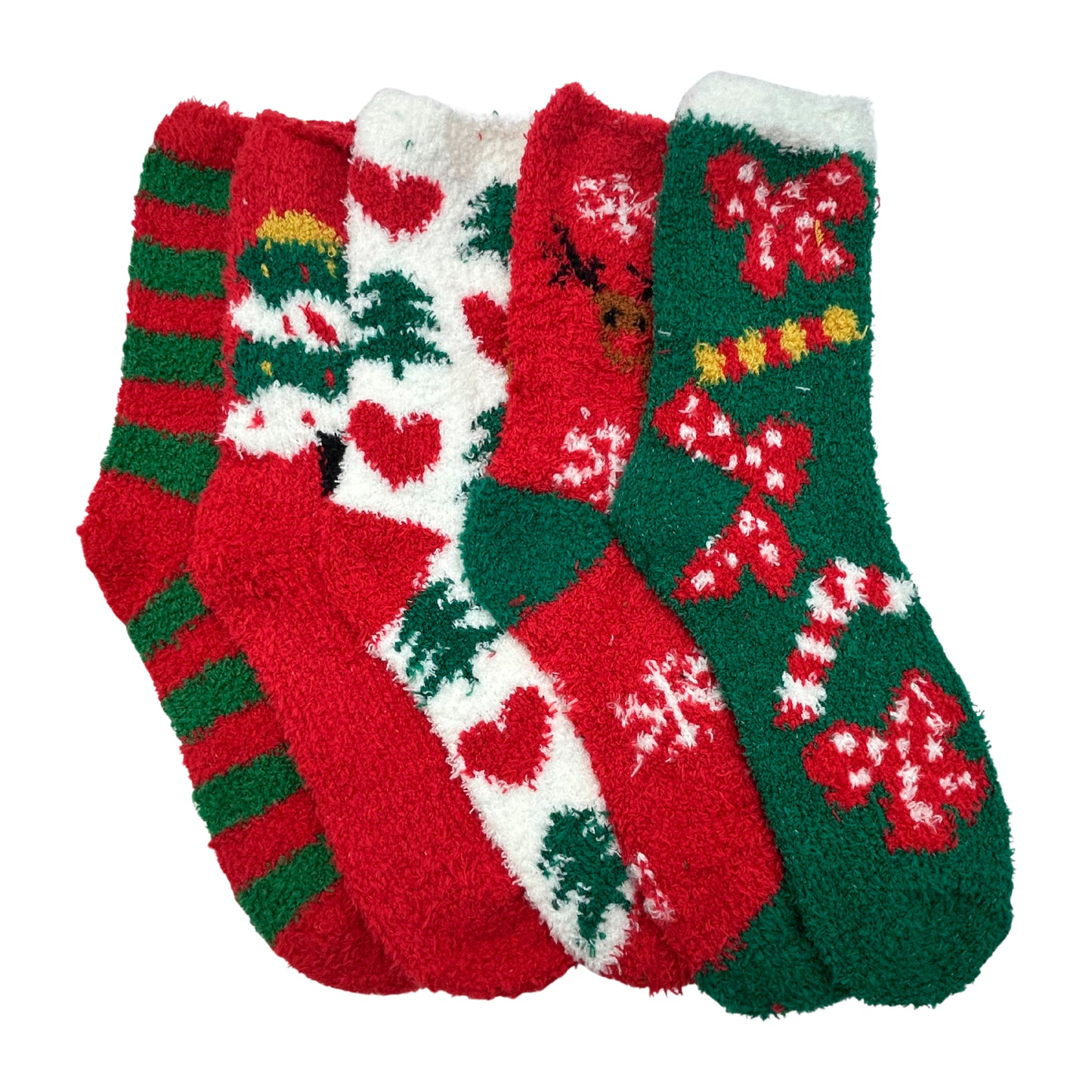 Calceta afelpada navideña Unisex Paquete de 6 a 12 pares Ye Store