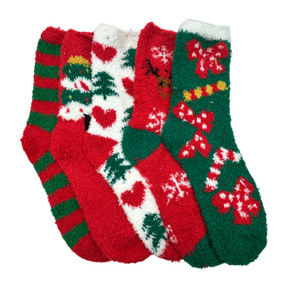 Calceta afelpada navideña Unisex Paquete de 6 a 12 pares Ye Store