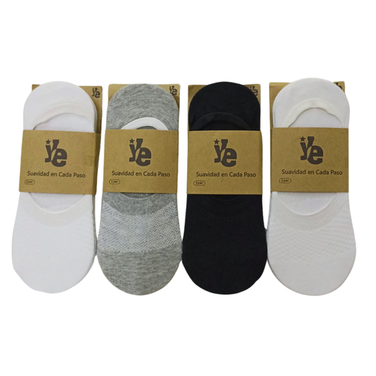 Bulto de 1200 Pares de Calcetas Invisibles Hombre – Tonos Neutros con Silicón Antideslizante en Talon