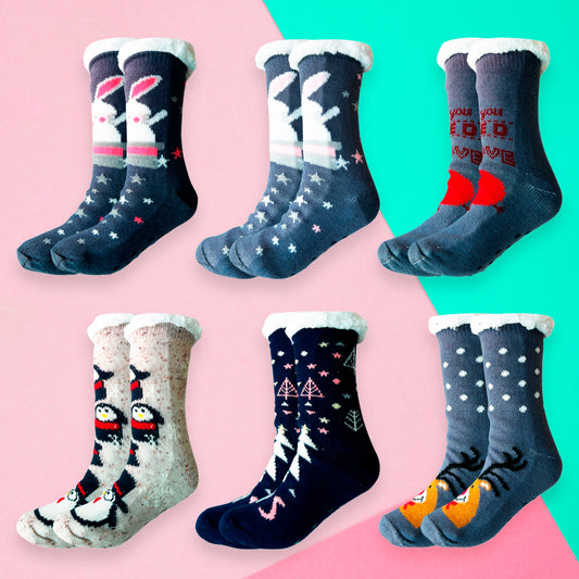 Bulto de 180 pares de Calcetines Afelpados para Dama Suaves Calientitos Cómodos Ye Store