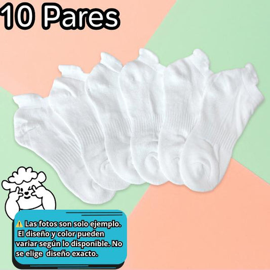 Calcetas cortas para dama Paquete 10 pares Algodón Resistentes Ye Store