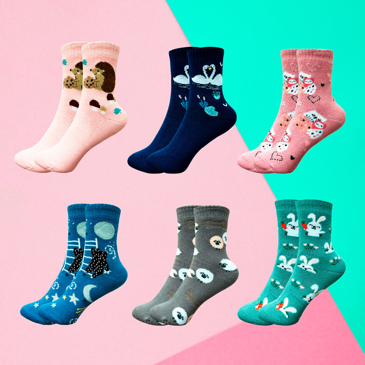 Calceta Afelpada De Invierno Para Dama Paquete De 12 Pares Confección Suave Talla Única Calidad Acogedora Estilo Versátil Diseños Variados Ye Store