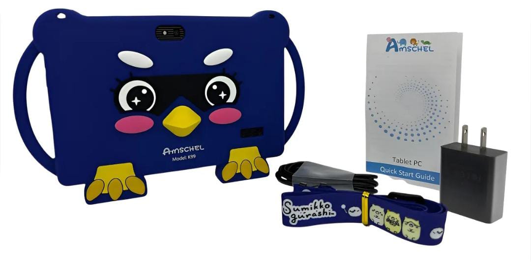 Tablet para Niños Amschel – Pantalla Táctil, WiFi y Funda con Diseño Divertido Antigolpes