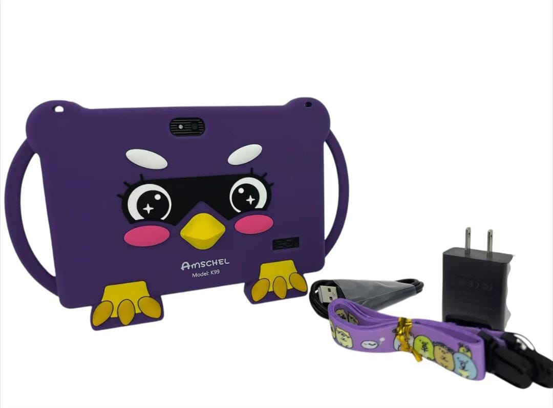 Tablet para Niños Amschel – Pantalla Táctil, WiFi y Funda con Diseño Divertido Antigolpes