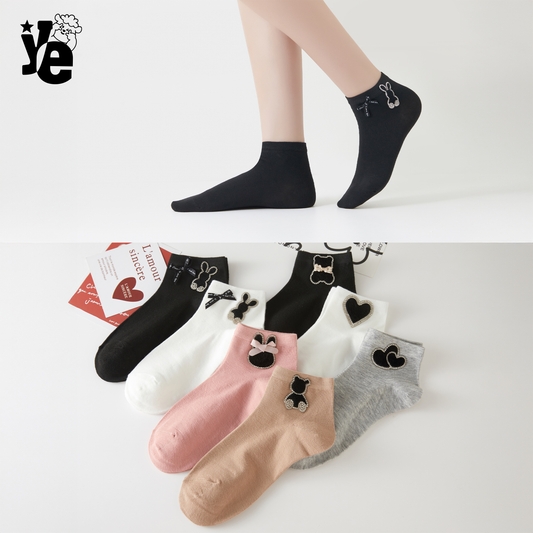 Calcetas Cortas para dama con detalles brillantes 6 a 12 pares Ye Store