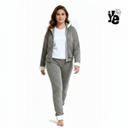 Conjunto de Pijama para Dama a Rayas: Sudadera con Capucha y Pantalón Calientito