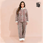 Conjunto de Pijama para Dama a Rayas: Sudadera con Capucha y Pantalón Calientito