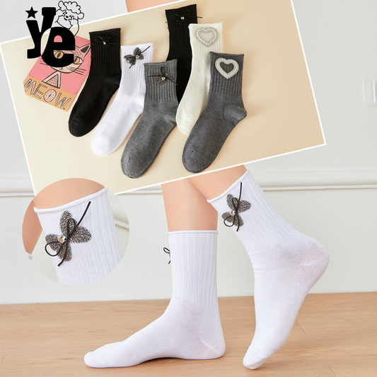 Calcetas tobilleras para dama con detalles brillantes 6 a 12 pares Ye Store
