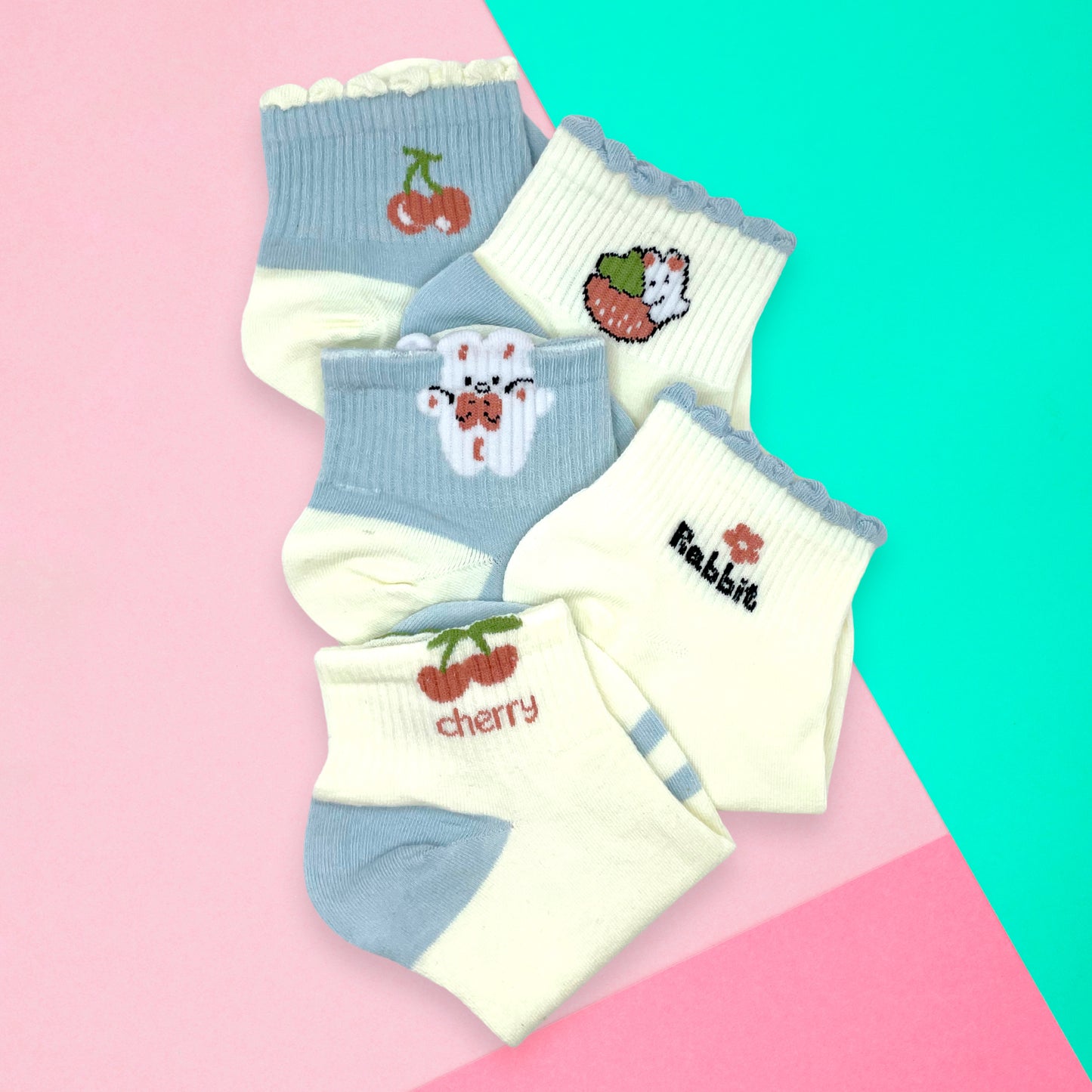 Calceta Tobillera Para Dama Bulto 1200 Pares Cómodos Algodón Lindos Suaves Estampado Ye Store