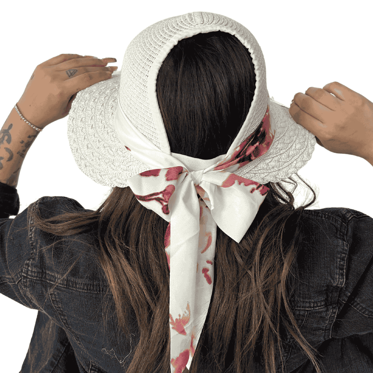 Sombrero abierto con lazo decorado 1 pieza Menudeo