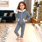 Pijama Térmica Infantil de 2 Piezas: Sudadera con Orejitas y Pantalón Ultra Suave