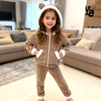 Pijama Térmica Infantil de 2 Piezas: Sudadera con Orejitas y Pantalón Ultra Suave