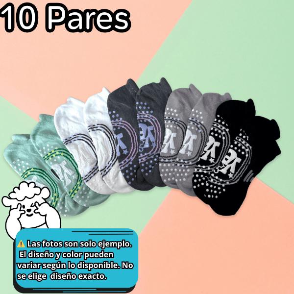Calcetines Para Dama Paquete de 10 Pares Antideslizantes  Para Yoga Pilates Seguros Cómodos Ye Store