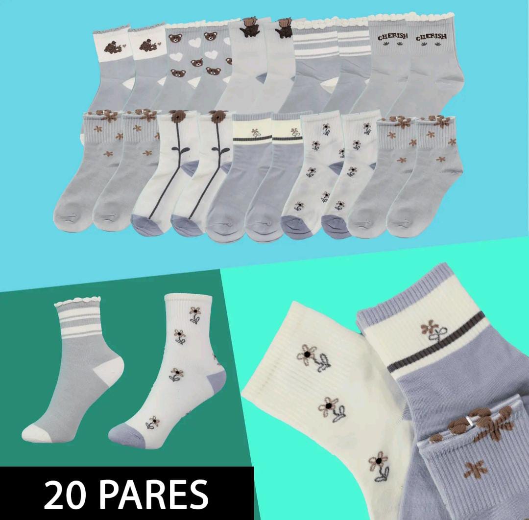 Calcetas Para Dama Paquete de 10 o 20 Pares Ye Store Paquete de Mayoreo