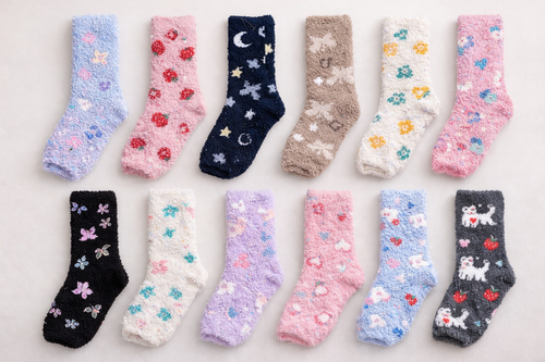 Calceta Afelpada De Invierno Para Dama Mayoreo Paquetes de 12 pares Confección Suave Talla Única Calidad Acogedora Estilo Versátil Diseños Variados Ye Store