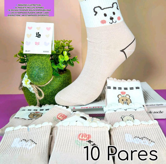 Calcetas Para Dama Paquete de 10 o 20 Pares Ye Store Paquete de Mayoreo